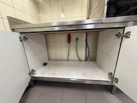 Rvs werkbank met volkern deuren en spoelbak - afbeelding 4 van  8