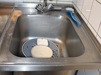 Rvs werkbank met wasbak afm. 360 x 74 cm. - afbeelding 3 van  3