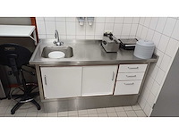 Rvs werkbank/spoeltafel - trespa - 160 cm - afbeelding 2 van  2