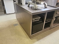 Rvs werkeiland met ruimte voor gastronormbakken - afbeelding 2 van  4