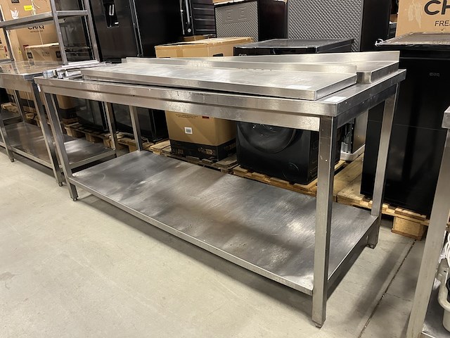 Rvs werktafel 200x70x89 cm - afbeelding 1 van  4