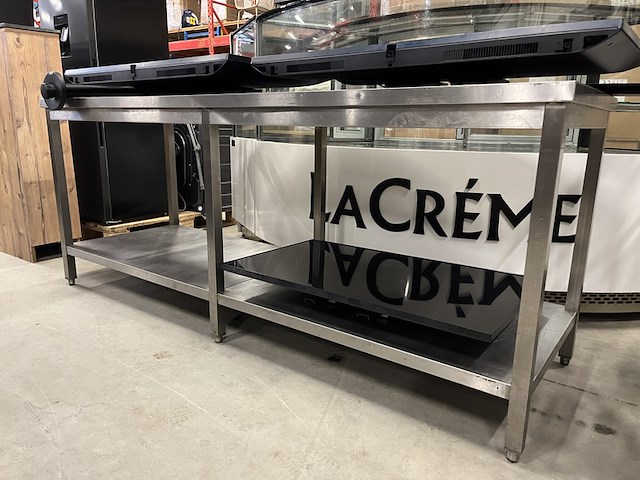 Rvs werktafel 220x70x89 cm - afbeelding 1 van  5