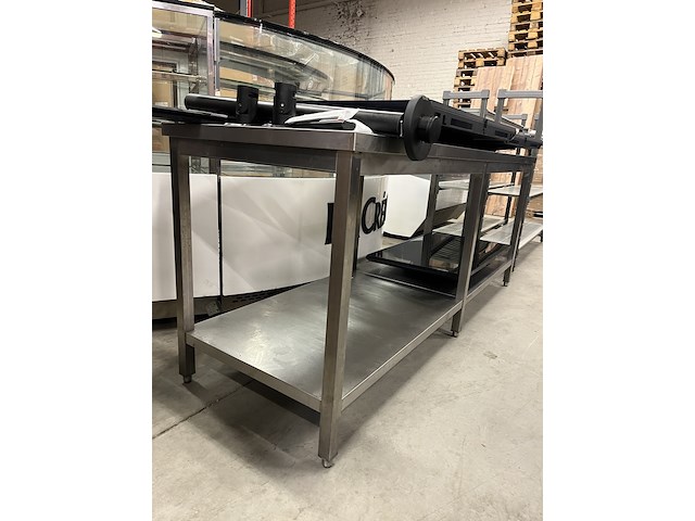 Rvs werktafel 220x70x89 cm - afbeelding 3 van  5