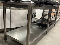 Rvs werktafel 220x70x89 cm - afbeelding 3 van  5