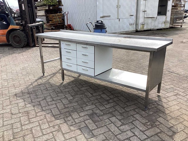 Rvs werktafel 2500x700x910mm - afbeelding 1 van  8
