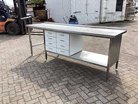 Rvs werktafel 2500x700x910mm - afbeelding 1 van  8