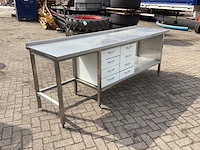 Rvs werktafel 2500x700x910mm - afbeelding 2 van  8