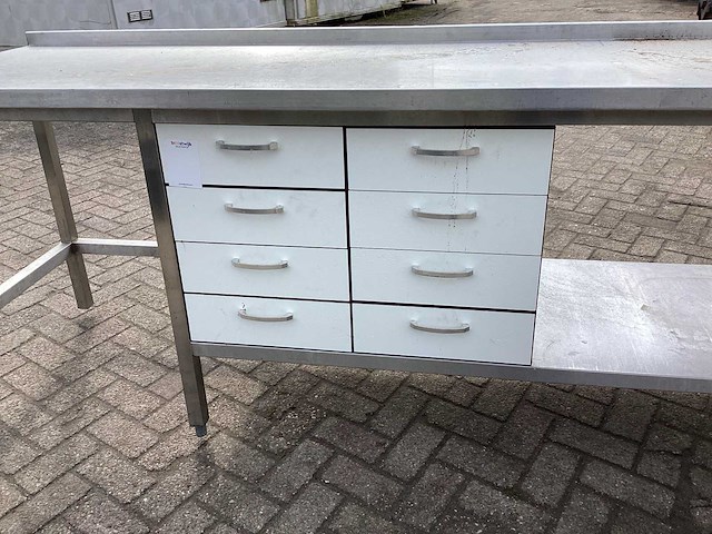 Rvs werktafel 2500x700x910mm - afbeelding 6 van  8