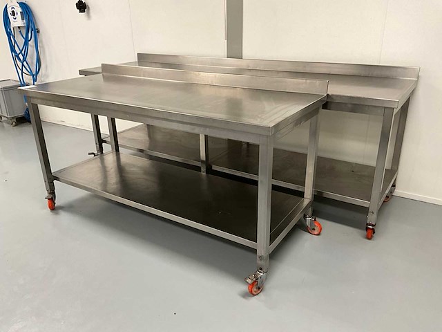 Rvs werktafel (2x) - afbeelding 1 van  3