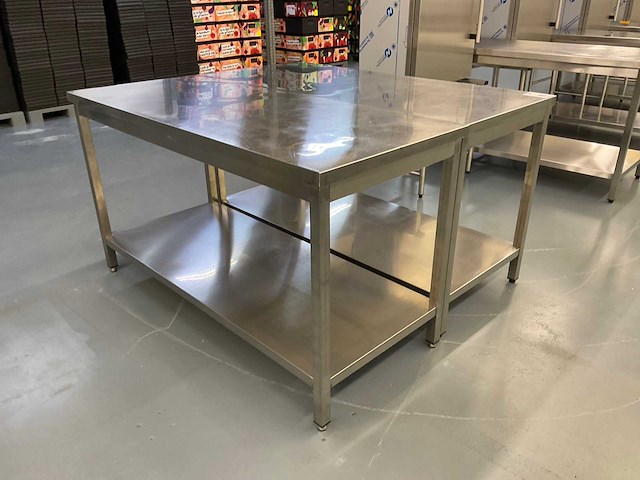 Rvs werktafel (2x) - afbeelding 1 van  4