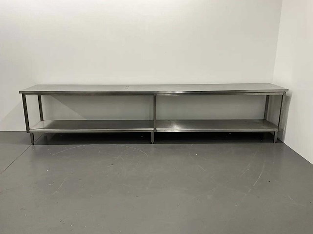 Rvs werktafel (420 cm) - afbeelding 1 van  10