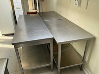 Rvs werktafel en rvs dubbele spoelbak – horeca-uitvoering - afbeelding 3 van  7