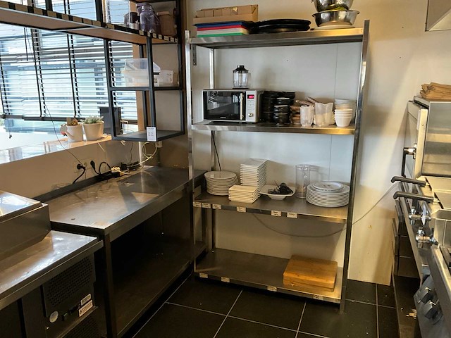 Rvs werktafel en stelling - afbeelding 1 van  6