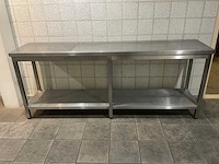 Rvs werktafel h.90 x b.220 x d. 50 cm - afbeelding 1 van  2