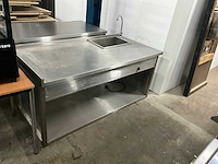 Rvs werktafel met au-bain-marie - afbeelding 1 van  6