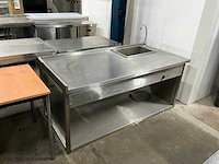 Rvs werktafel met au-bain-marie