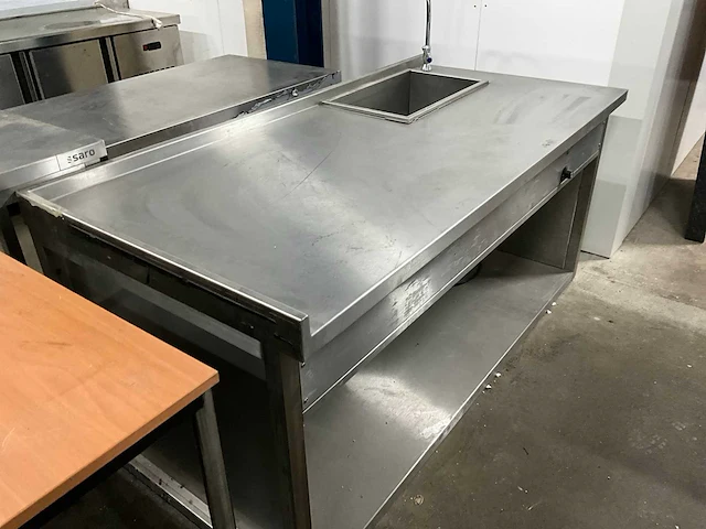 Rvs werktafel met au-bain-marie - afbeelding 3 van  7
