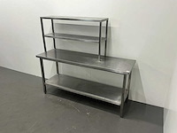 Rvs werktafel met etagère - afbeelding 1 van  6