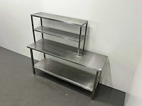 Rvs werktafel met etagère - afbeelding 2 van  6