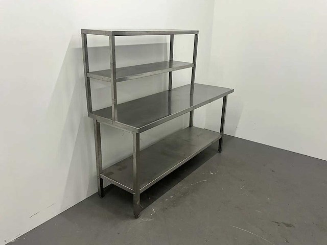 Rvs werktafel met etagère - afbeelding 4 van  6