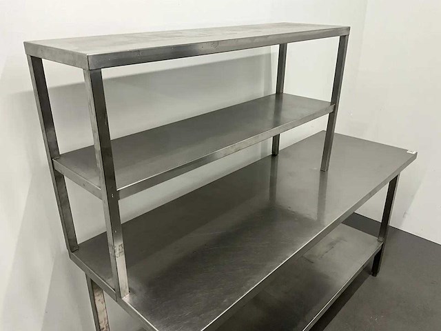 Rvs werktafel met etagère - afbeelding 5 van  6