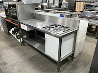 Rvs werktafel met gaskookplaat - afbeelding 1 van  5
