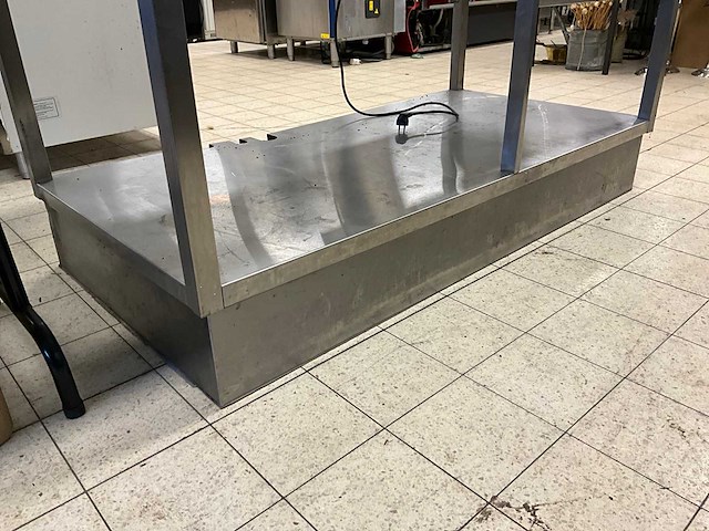 Rvs werktafel met ingebouwde au bain-marie - afbeelding 7 van  8