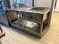 Rvs werktafel met ingebouwde au bain-marie - afbeelding 1 van  6