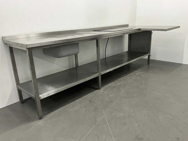 Rvs werktafel met keramisch fornuis - afbeelding 6 van  8