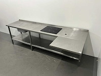 Rvs werktafel met keramisch fornuis - afbeelding 7 van  8