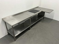 Rvs werktafel met keramisch fornuis - afbeelding 1 van  3