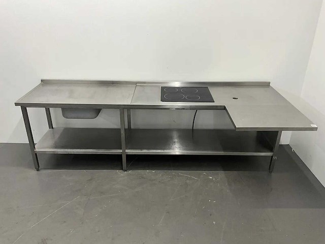 Rvs werktafel met keramisch fornuis - afbeelding 3 van  3