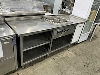 Rvs werktafel met kookplaat - afbeelding 2 van  8