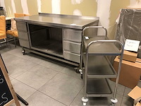 Rvs werktafel met lade - afbeelding 1 van  5
