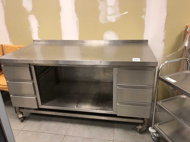 Rvs werktafel met lade - afbeelding 2 van  5
