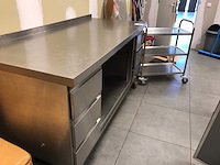 Rvs werktafel met lade - afbeelding 3 van  5