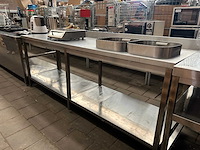 Rvs werktafel met onderblad