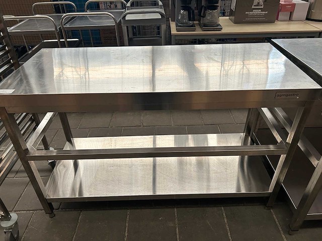 Rvs werktafel met onderblad - afbeelding 2 van  4