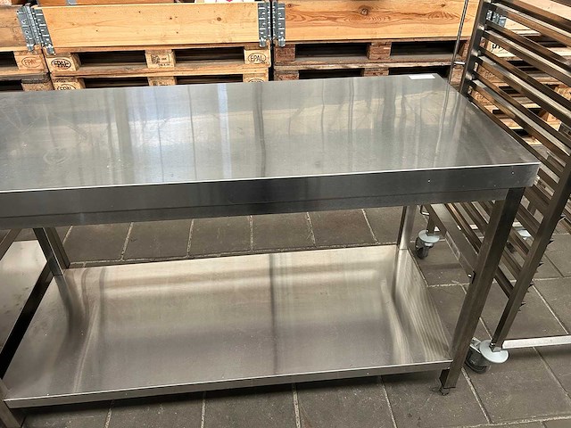 Rvs werktafel met onderblad - afbeelding 3 van  4