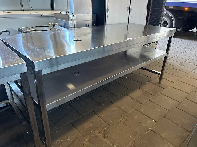 Rvs werktafel met onderblad - afbeelding 1 van  5