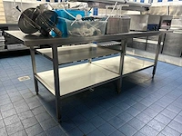 Rvs werktafel met onderblad