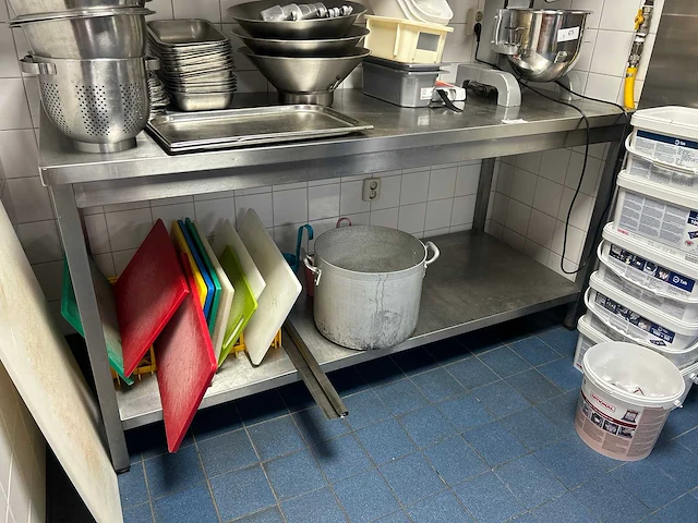 Rvs werktafel met onderblad - afbeelding 1 van  5