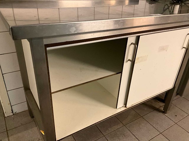 Rvs werktafel met onderkast - afbeelding 5 van  5