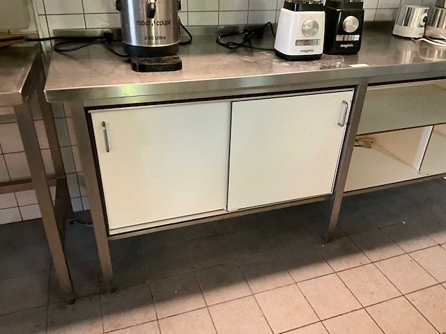 Rvs werktafel met onderkast - afbeelding 2 van  8