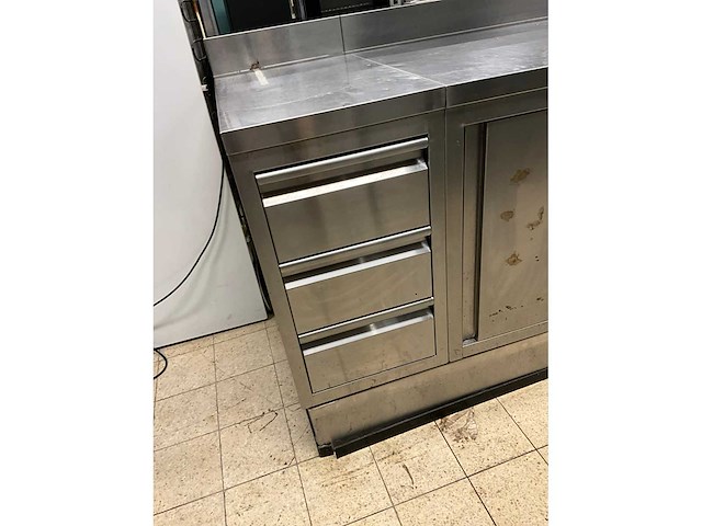 Rvs werktafel met onderkast - afbeelding 5 van  10