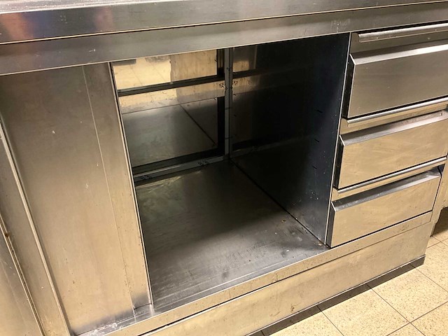 Rvs werktafel met onderkast - afbeelding 8 van  10