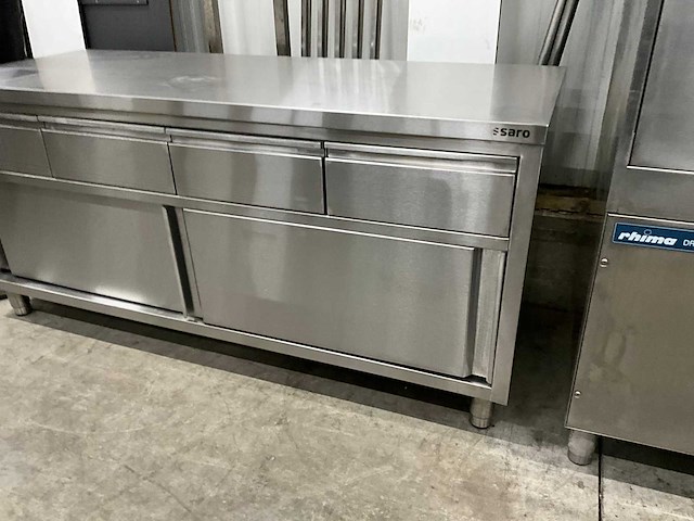 Rvs werktafel met onderkasten - afbeelding 2 van  6