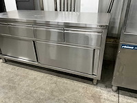 Rvs werktafel met onderkasten - afbeelding 2 van  6