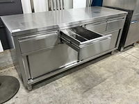 Rvs werktafel met onderkasten - afbeelding 5 van  6