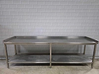 Rvs werktafel met onderschap